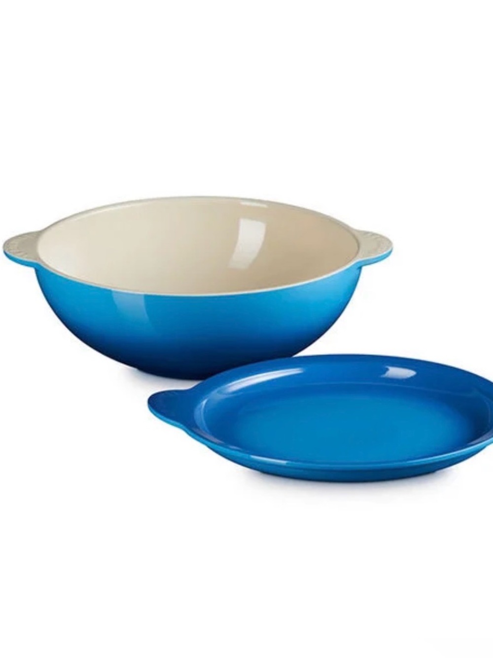 Le Creuset Azure Signature Round Multifunction Baking Dish with Platter Lid